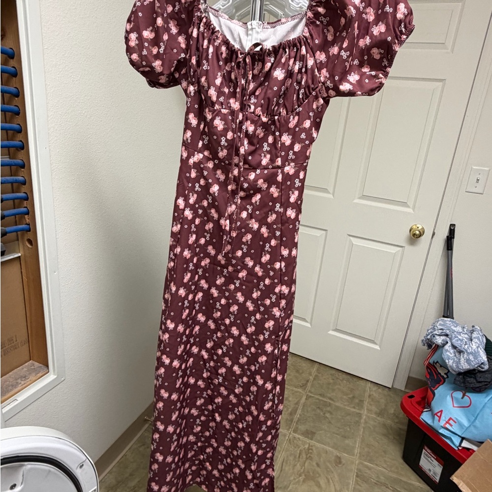 Floral Puff Sleeve Mid dress